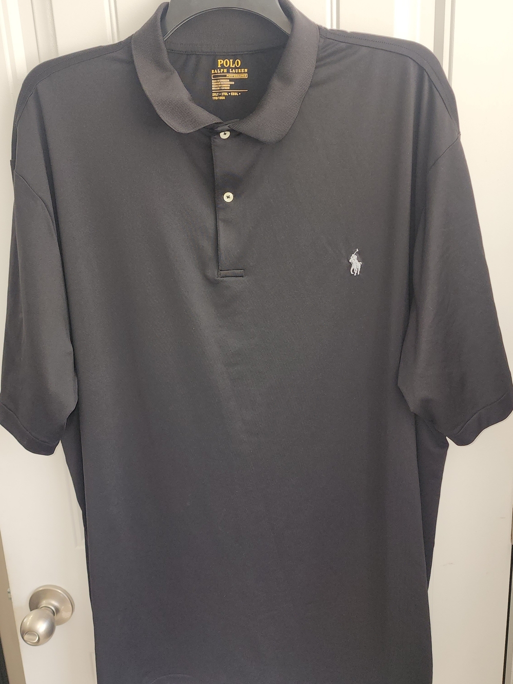 Polo by Ralph Lauren Black Men's Short-Sleeve Polo with White Embroidered Pony
